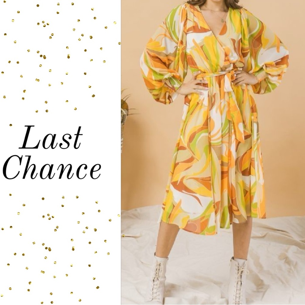 A Printed Woven Midi Dress